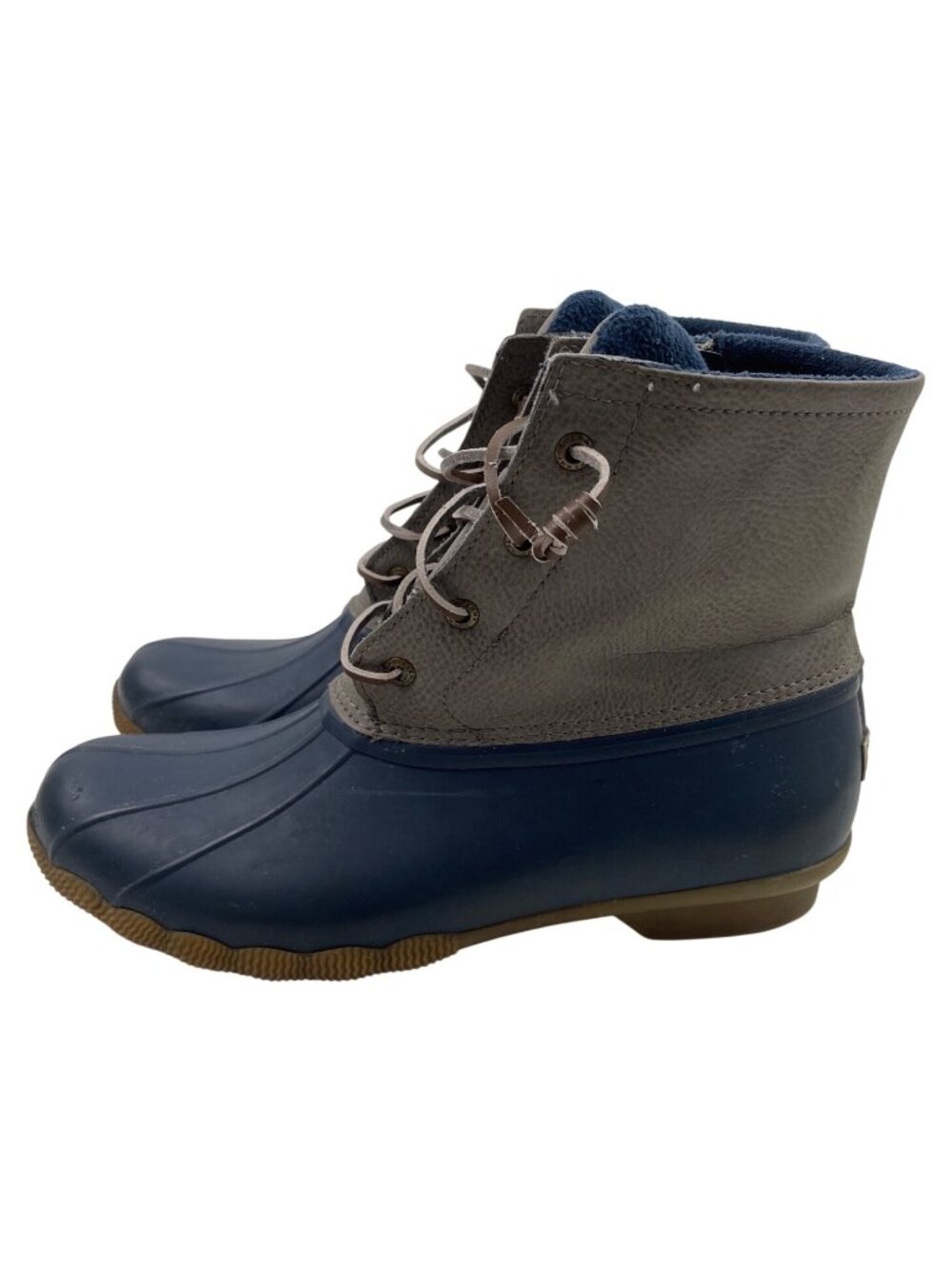 Sperry Duck Boots Womens Size 11 Navy & Gray Waterproof Leather Lace-Up